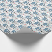 Team Bunny Face - Grijs en Blauw v2 Cadeaupapier (Hoek)