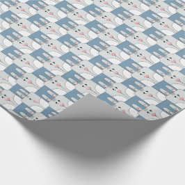 Team Bunny Face - Grijs en Blauw v2 Cadeaupapier