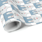 Team Bunny Face - Grijs en Blauw v2 Cadeaupapier (Rol Hoek)