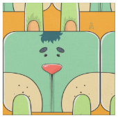 Team Bunny Face - Groen en Sinaasappel Stof (Close Up)