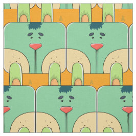 Team Bunny Face - Groen en Sinaasappel Stof