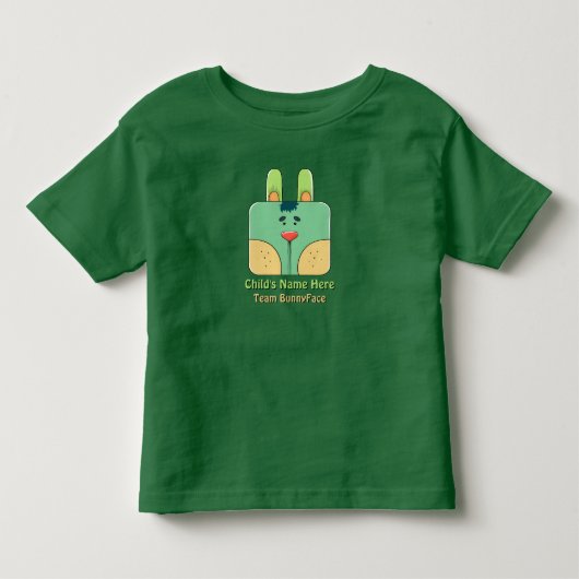 Team BunnyFace - Groen (gepersonaliseerd) Kinder Shirts (Voorkant)