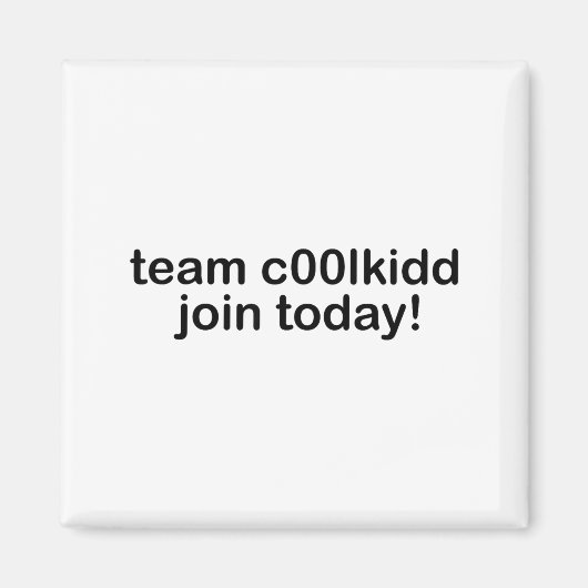 Team C00lkidd Doe mee vandaag Kinderen Grappige Qu Magneet (Voorkant)