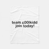 Team C00lkidd Join Today Kids Funny Quote Cool Kid Fleece Deken (Voorkant)