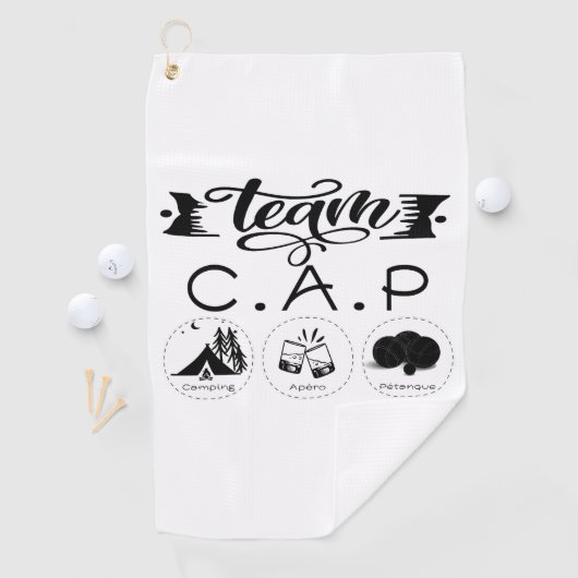 Team C.A.P Camping Apero Pétanque Golfhanddoek (Insitu)