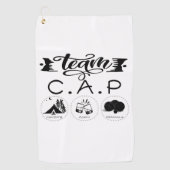 Team C.A.P Camping Apero Pétanque Golfhanddoek (Voorkant)