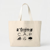 Team C.A.P Camping Apero Pétanque Grote Tote Bag (Voorkant)