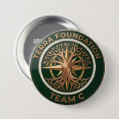 Team C – Terra Foundation Aardemblem Ronde Button 7,6 Cm (Voorkant /achterkant)