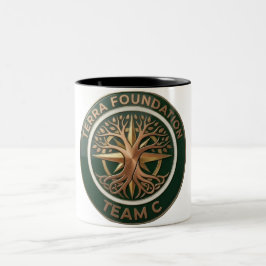Team C – Terra Foundation Earth Emblem | Global Un Tweekleurige Koffiemok