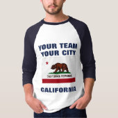 Team California State Flag Raglan T-shirt (Voorkant)