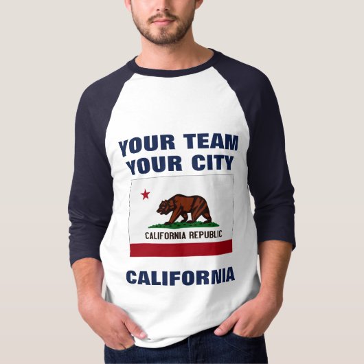 Team California State Flag Raglan T-shirt (Voorkant)