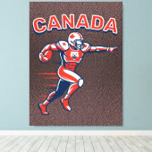 Team Canada Football Dynamic Patriotic Athlete Art Canvas Afdruk (Insitu (Houten vloer))