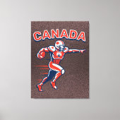 Team Canada Football Dynamic Patriotic Athlete Art Canvas Afdruk (Voorkant)