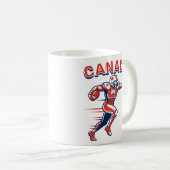 Team Canada Football Dynamic Patriotic Athlete Art Koffiemok (Voorkant rechts)