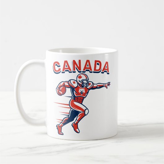 Team Canada Football Dynamic Patriotic Athlete Art Koffiemok (Links)