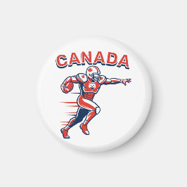 Team Canada Football Dynamic Patriotic Athlete Art Magneet