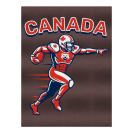 Team Canada Football Dynamic Patriotic Athlete Art Perfect Poster