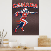 Team Canada Football Dynamic Patriotic Athlete Art Poster (Keuken)