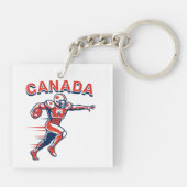 Team Canada Football Dynamic Patriotic Athlete Art Sleutelhanger (Achterkant)