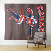 Team Canada Football Dynamic Patriotic Athlete Art Wandkleed (In Situ (horizontaal))