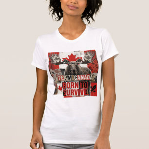 Team Canada. Geboren om te overleven. Canadese ela T-shirt
