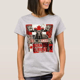 Team Canada. Geboren om te overleven. Canadese ela T-shirt