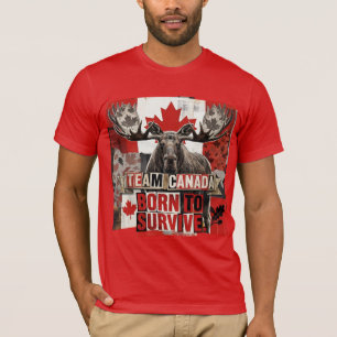 Team Canada. Geboren om te overleven. Canadese ela T-shirt