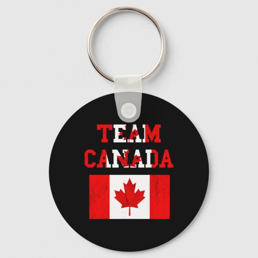 Team Canada Maple Leaf Canadees Voetbalteam Canada Sleutelhanger (Voorkant)