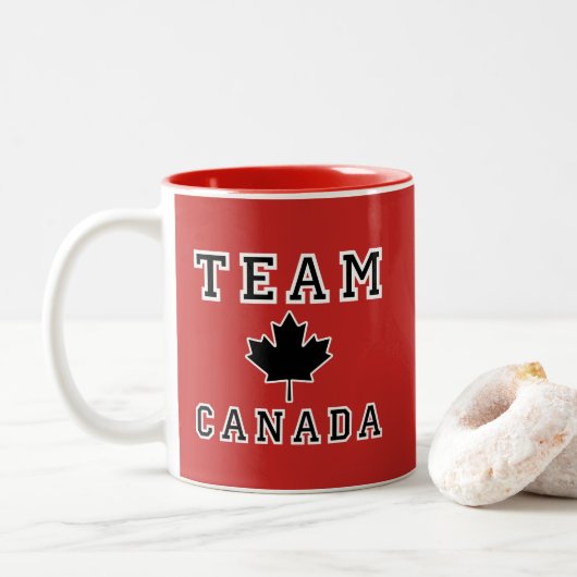 Team Canada Tweekleurige Koffiemok (Met donut)