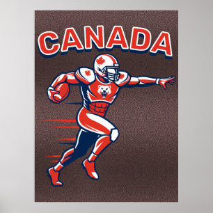 Team Canada Voetbal Dynamische Patriottische Atlee Poster