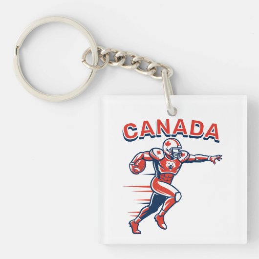 Team Canada Voetbal Dynamische Patriottische Atlee Sleutelhanger (Voorkant)
