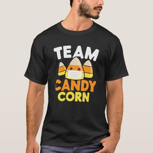 Team Candy Corn Cute Face Mask Kawaii Funny Hallow T-shirt (Voorkant)