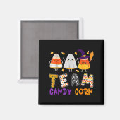 Team Candy Corn Halloween Grappig Met Witch Boo Mu Magneet (Voorkant / Achterkant)