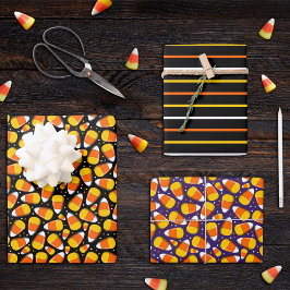 Team Candy Corn Halloween Inpakpapier Vel