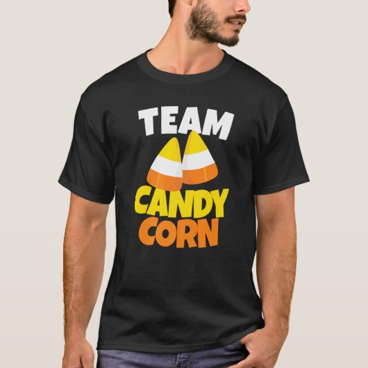 Team Candy Corn Lazy Halloween Costume T-shirt (Voorkant)