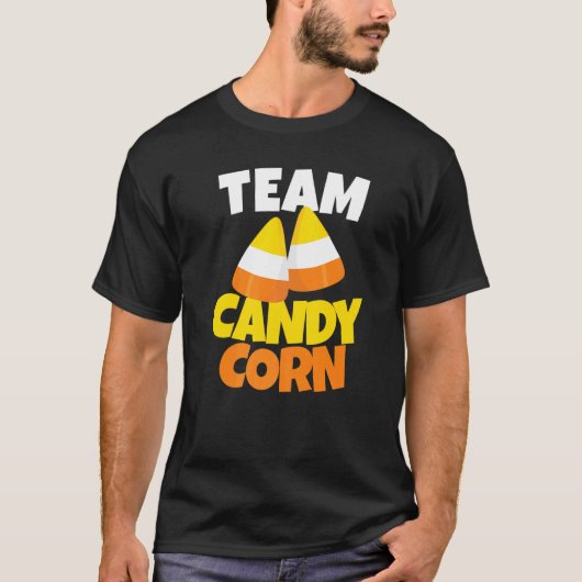 Team Candy Corn Lazy Halloween Costume T-shirt (Voorkant)