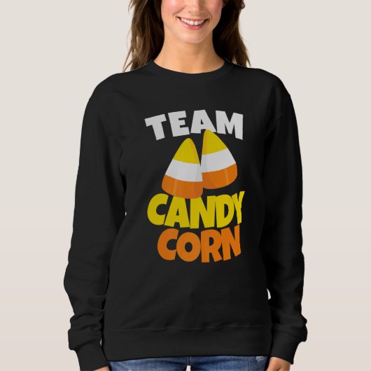 Team Candy Corn Lazy Halloween Costume Trui (Voorkant)