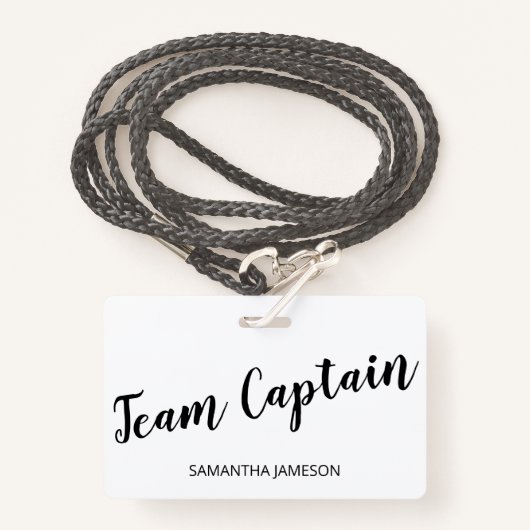 Team Captain Name Badge (Voorkant met draagriem)