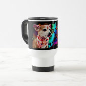 Team Carlos Chihuahua Retro Design Travel Mug Reisbeker (Voorkant links)