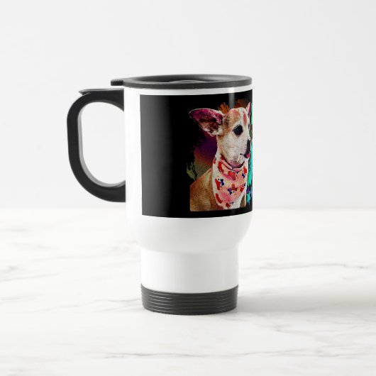Team Carlos Chihuahua Retro Design Travel Mug Reisbeker (Links)