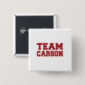 Team Carson 2016 Vierkante Button 5,1 Cm (Voorkant /achterkant)