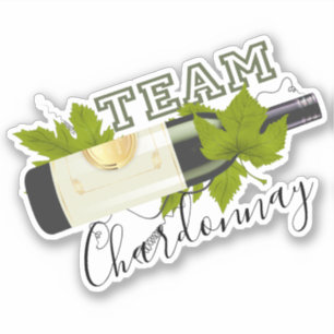 Team Chardonnay witte wijn druif wijnfles Sticker