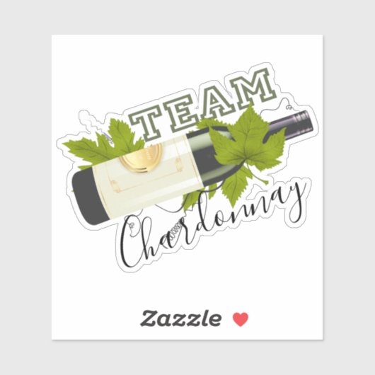 Team Chardonnay witte wijn druif wijnfles Sticker (Vel)