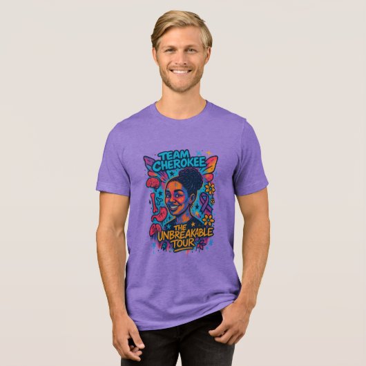 Team Cherokee Unbreakable Tour Men's Tee (Purple) Tri-Blend Shirt (Voorkant volledig)