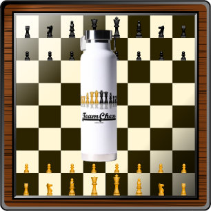 Team Chess Reflecterende schaakstukken Waterfles