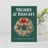 Team Christmas Card in Green Feestdagenkaart (Staand voorkant)