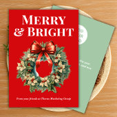 Team Christmas Card in Red Feestdagenkaart