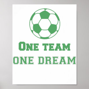 Team citeert Één Team één Dream Voetbal Poster