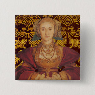 Team Cleves - Portret van Koningin Anne van Cleves Vierkante Button 5,1 Cm