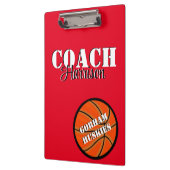 Team Coach Rood en Wit Basketbal gepersonaliseerd Klembord (Links)